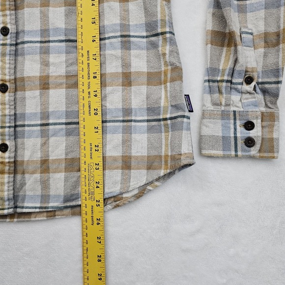 Patagonia Womens Medium Cotton Midweight Fjord Flannel Shirt Plaid Button Up - Picture 6 of 8